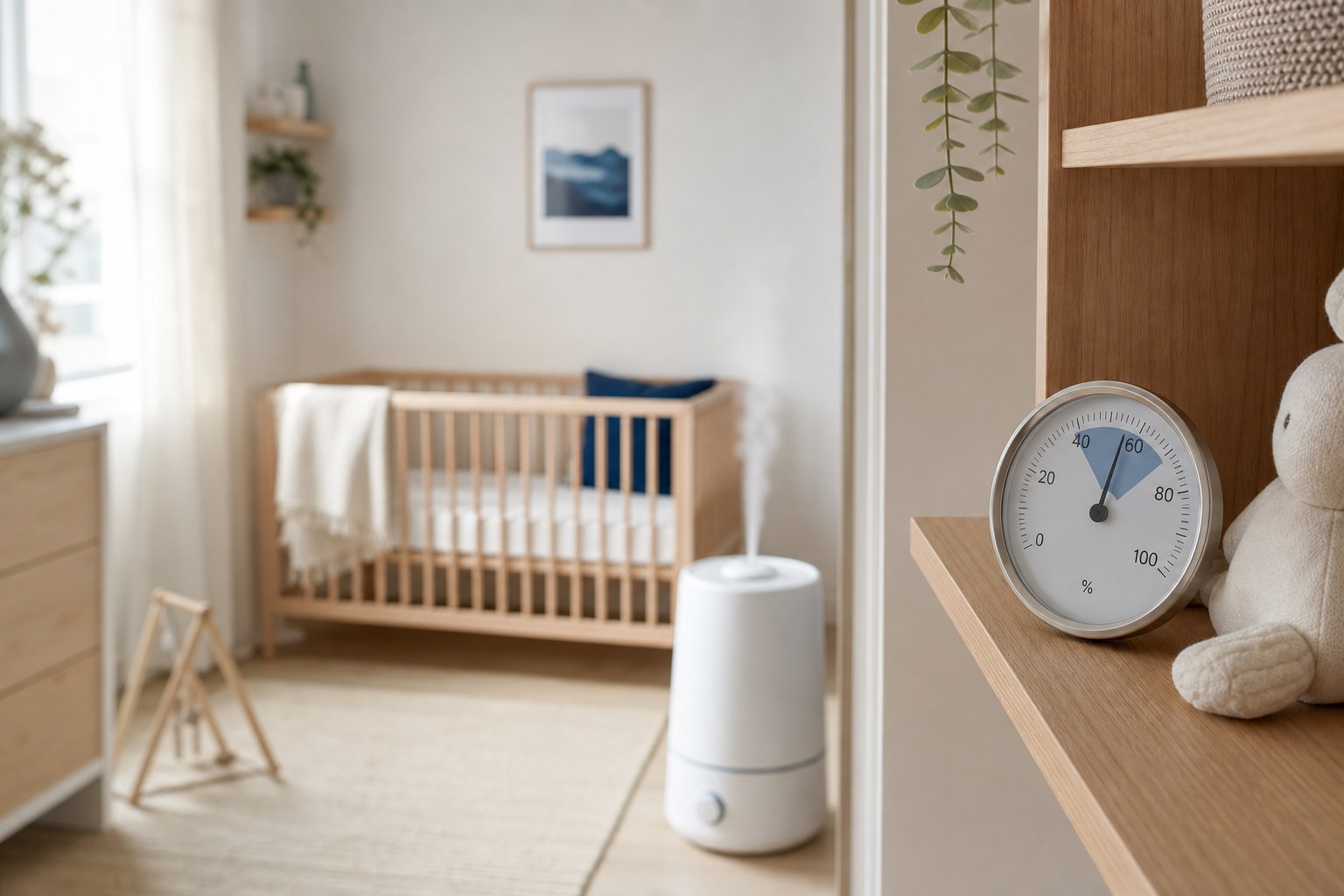 Luchtvochtigheid in de babykamer — wat is veilig?